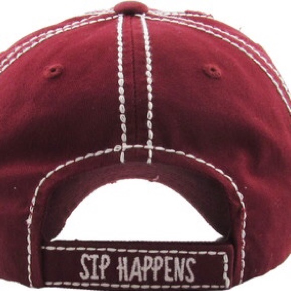 SIP Happens Distressed Vintage Baseball Cap - Picture 3 of 3